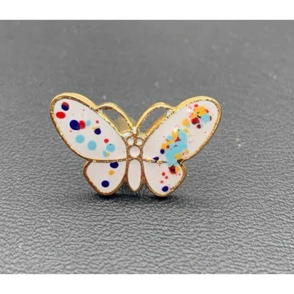 Vintage Sarah Coventry Scatter Tac Butterfly Small Lapel Pin Splatter Enamel